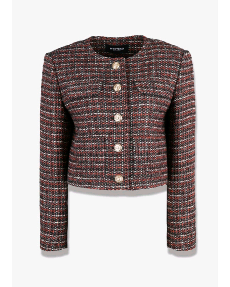 마이아이코 트윙클 체크 클래식 트위드 자켓 S 판매합니다.새상품! 이미지