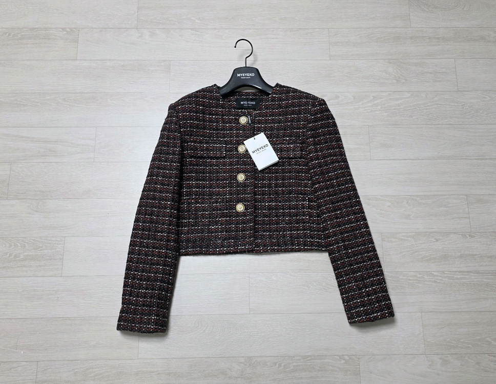 마이아이코 트윙클 체크 클래식 트위드 자켓 S 판매합니다.새상품! 이미지