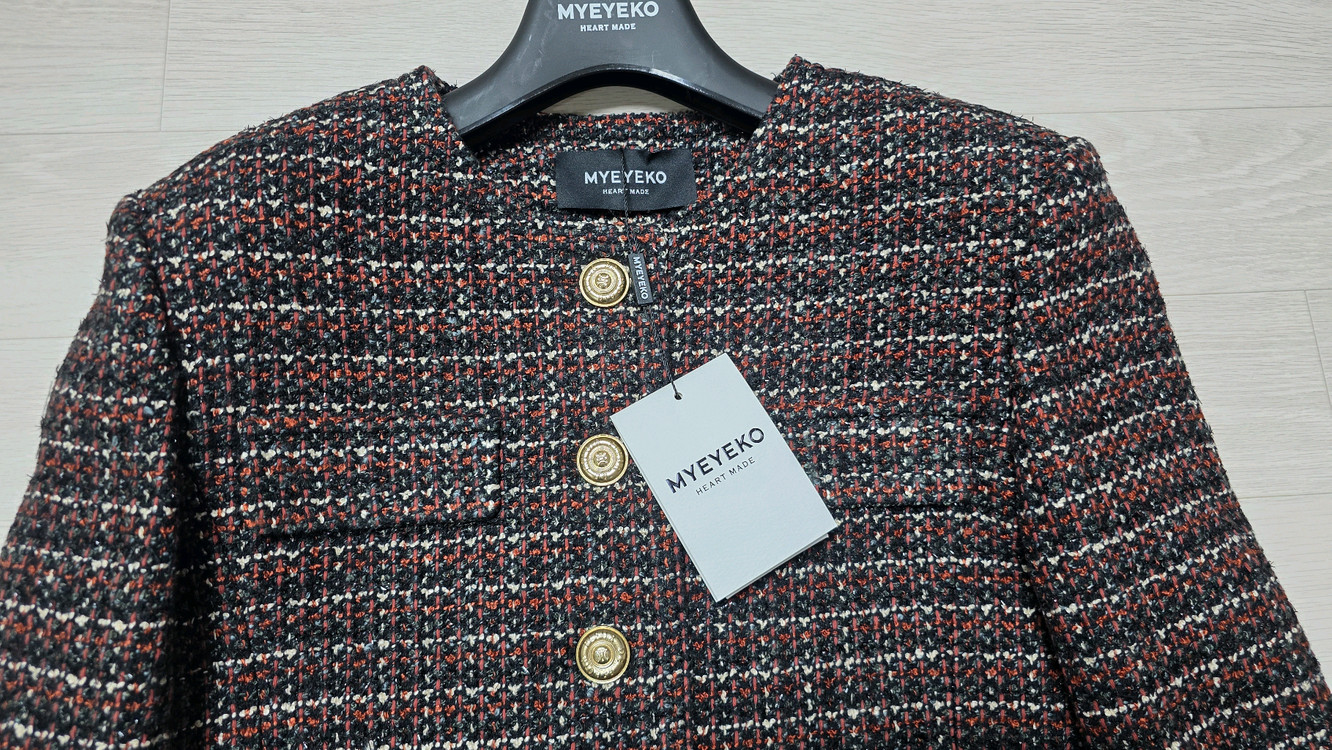 마이아이코 트윙클 체크 클래식 트위드 자켓 S 판매합니다.새상품! 이미지