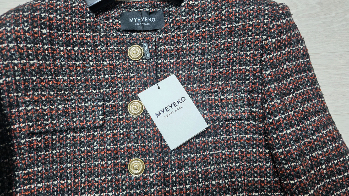 마이아이코 트윙클 체크 클래식 트위드 자켓 S 판매합니다.새상품! 이미지