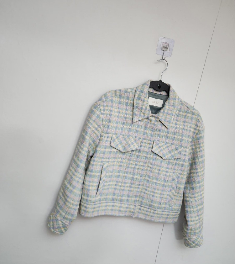 [SJSJ 에스제이에스제이] 95 66 여 체크자켓 크롭자켓 트위드자켓 이미지