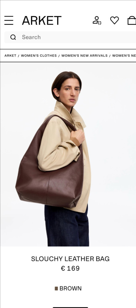 새상품) 아르켓 슬라우치 스플릿 레더백, 호보백, 보부상백 이미지