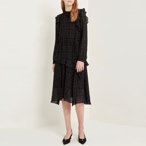 SJSJ 체크 러플 원피스 44-55 이미지