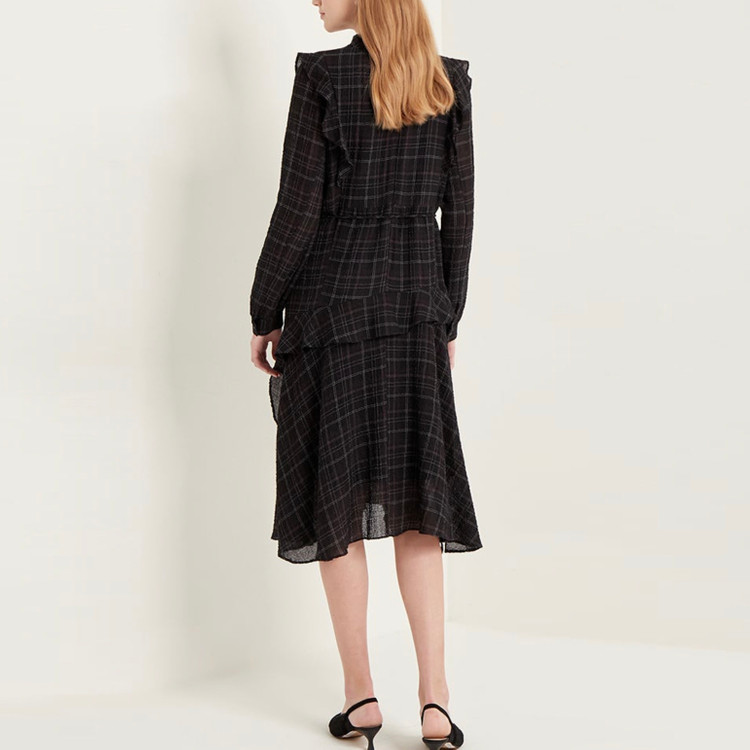 SJSJ 체크 러플 원피스 44-55 이미지