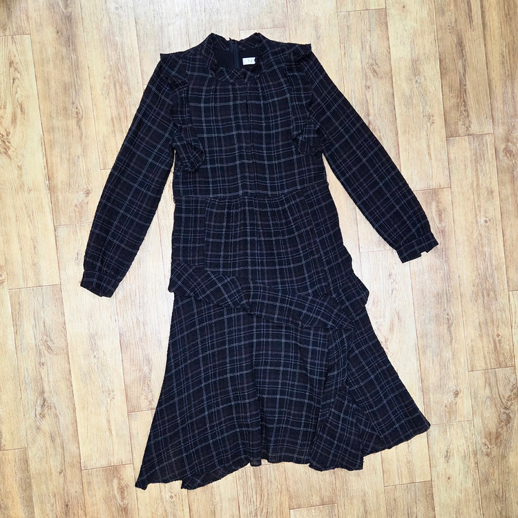 SJSJ 체크 러플 원피스 44-55 이미지