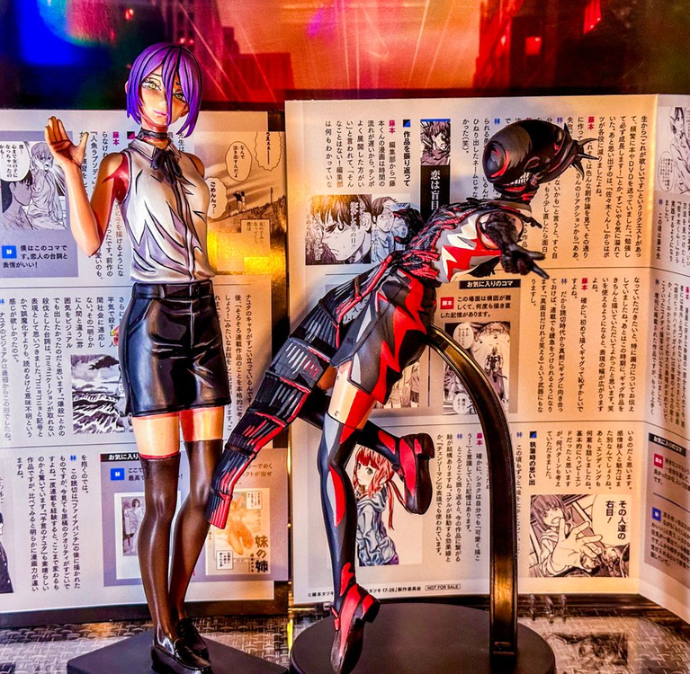 체인소맨 레제 피규어 리페인트 2D도색 애니도색 도색작 레제편 한정판 작품 레진 룩업 덴지 포치타 마키마 밤 이미지