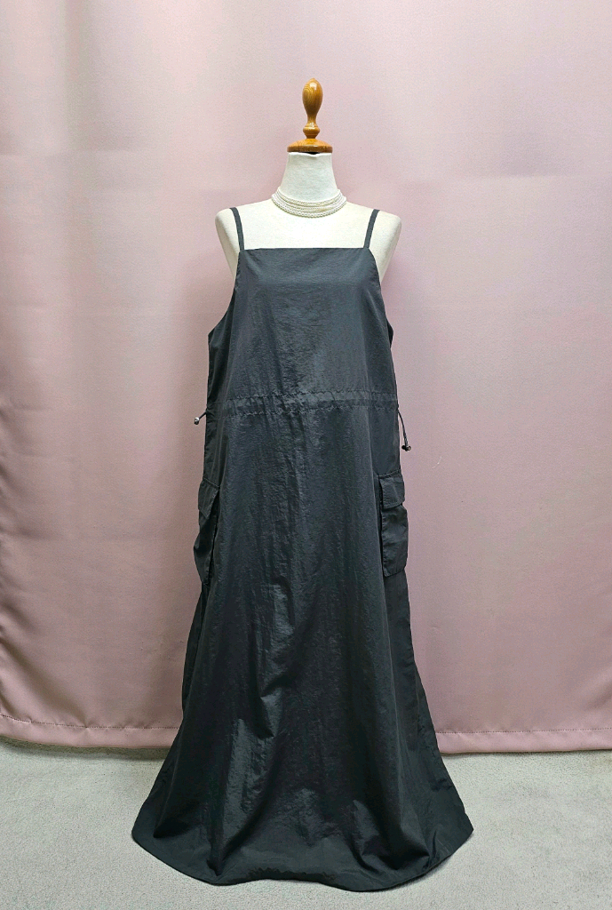 바스락 건빵 끈 스트링 뷔스티에 롱원피스 이미지