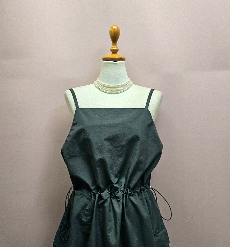 바스락 건빵 끈 스트링 뷔스티에 롱원피스 이미지