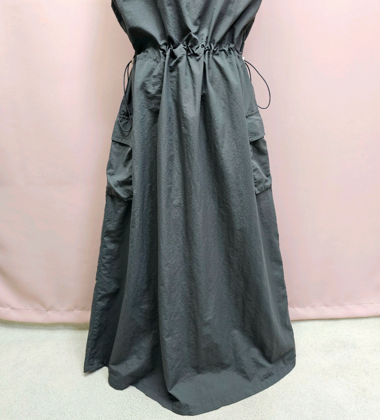 바스락 건빵 끈 스트링 뷔스티에 롱원피스 이미지