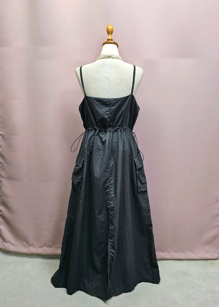 바스락 건빵 끈 스트링 뷔스티에 롱원피스 이미지