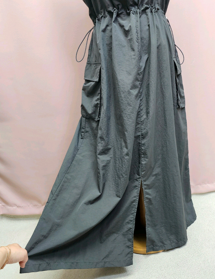 바스락 건빵 끈 스트링 뷔스티에 롱원피스 이미지