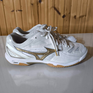 260mm 미즈노 웨이브팡 프로 화이트골드 배드민턴화 j4125 이미지