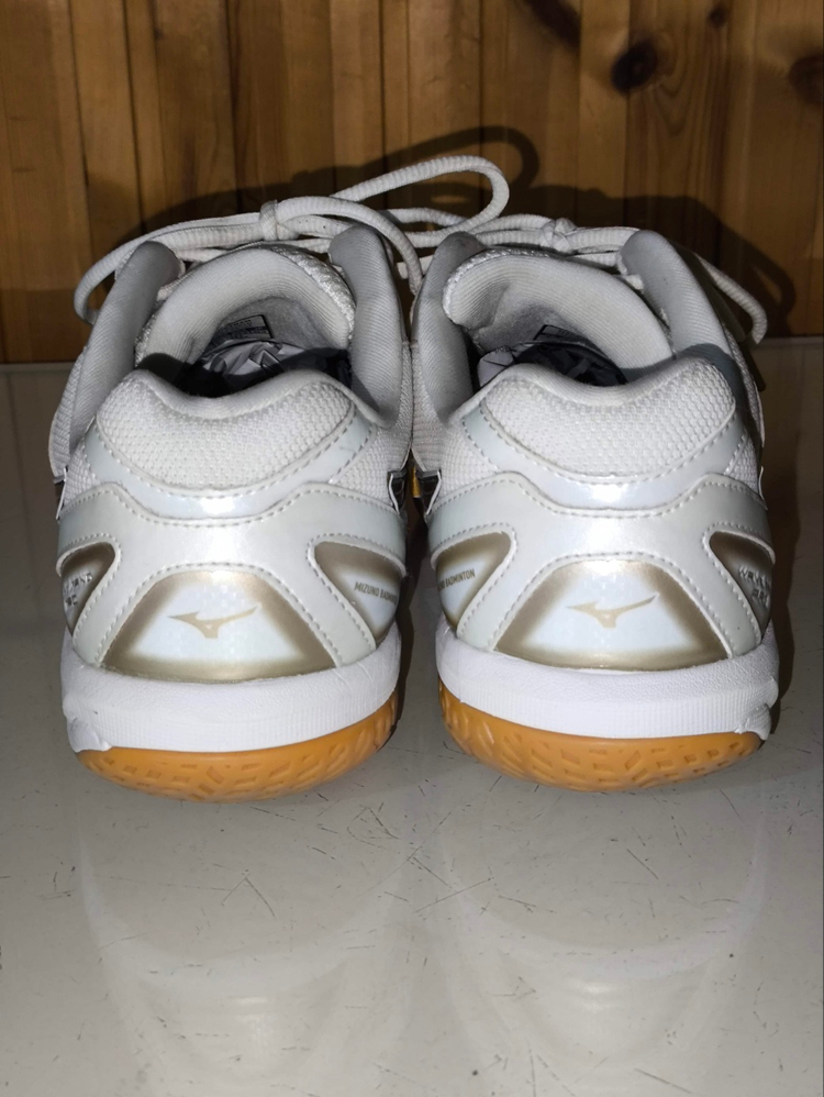 260mm 미즈노 웨이브팡 프로 화이트골드 배드민턴화 j4125 이미지