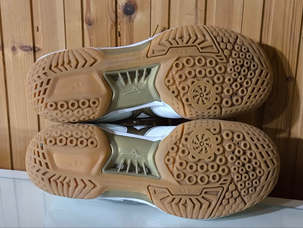 260mm 미즈노 웨이브팡 프로 화이트골드 배드민턴화 j4125 이미지