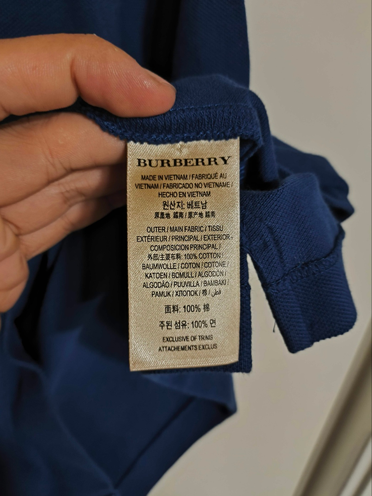 버버리 브릿 네이비 피케 반팔 카라티셔츠 이미지