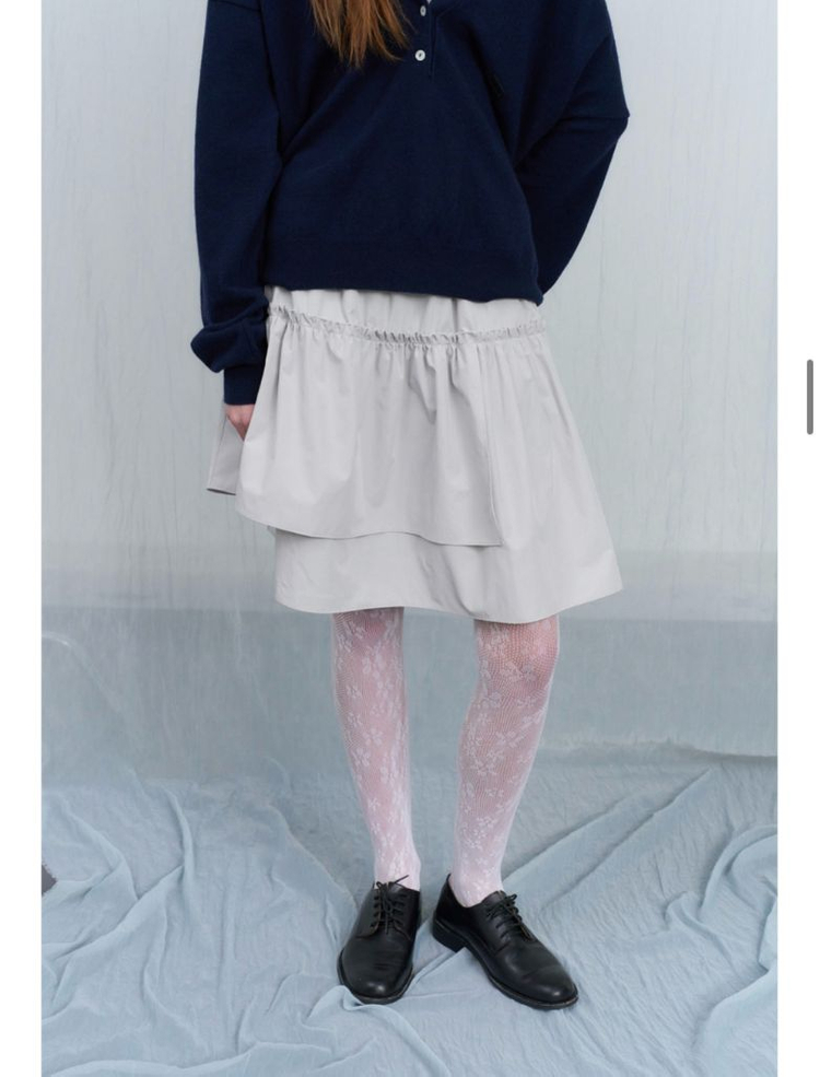 포에토 NoHo unbalanced skirt - mute grey 이미지