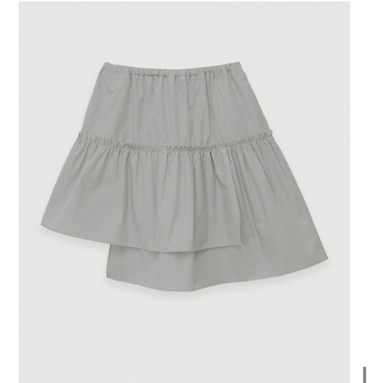 포에토 NoHo unbalanced skirt - mute grey 이미지