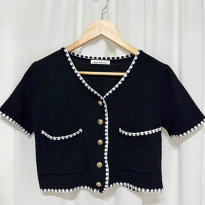 메종블랑쉬 블랙 반팔 가디건 이미지