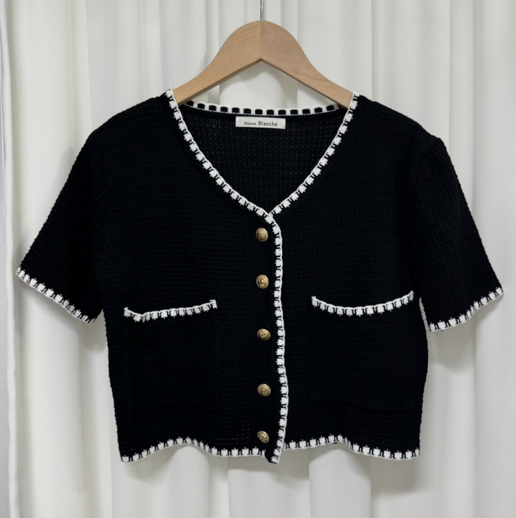 메종블랑쉬 블랙 반팔 가디건 이미지