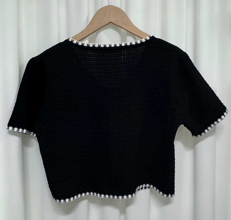 메종블랑쉬 블랙 반팔 가디건 이미지