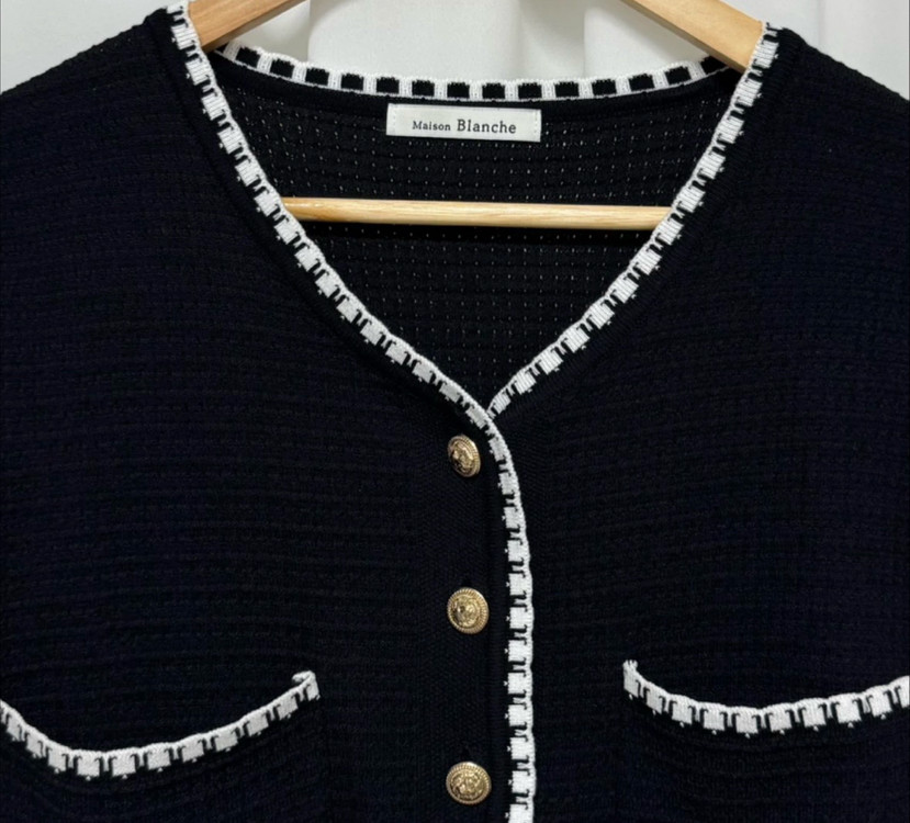 메종블랑쉬 블랙 반팔 가디건 이미지