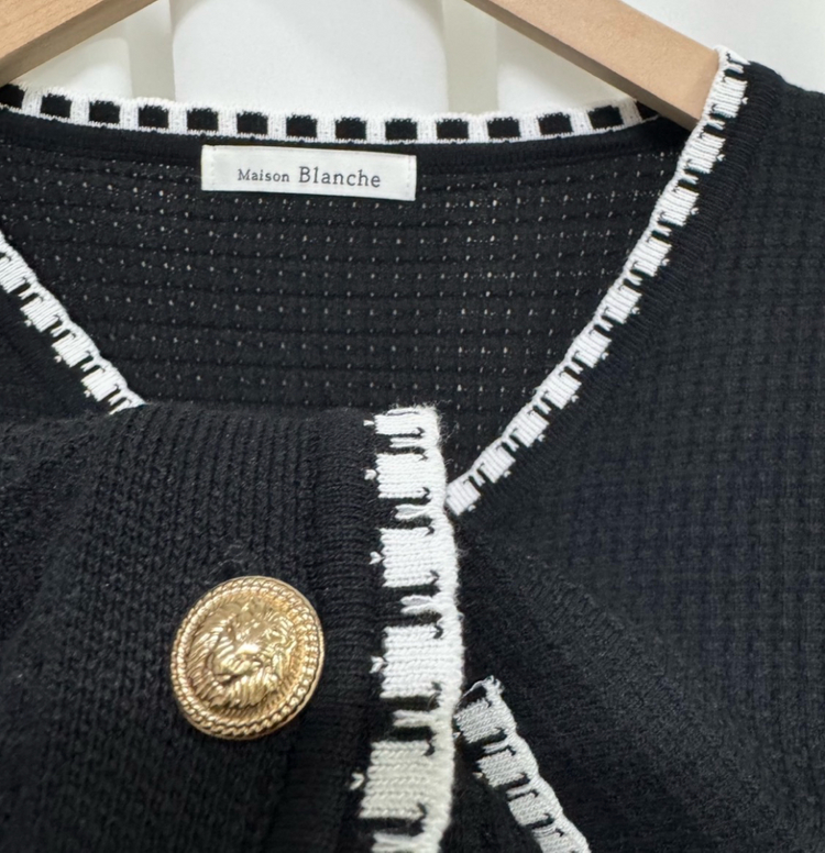 메종블랑쉬 블랙 반팔 가디건 이미지
