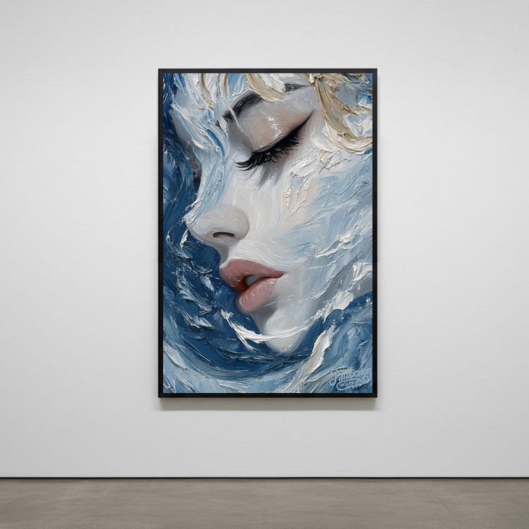 그림 액자 팝아트 인테리어소품 물결처럼 그녀는 인물화액자 유화느낌 감성그림 거실 벽걸이 대형 예술작품 분위기있는 침 이미지