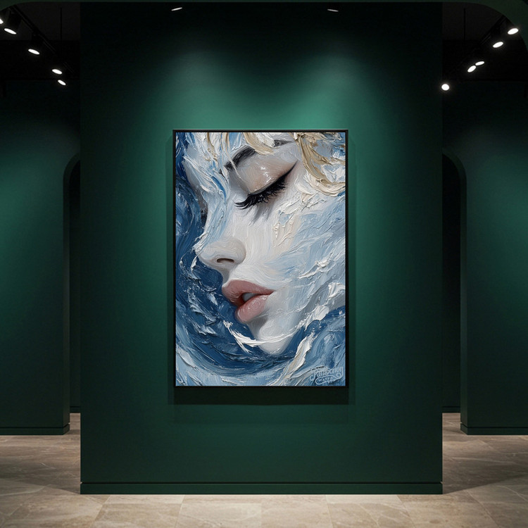 그림 액자 팝아트 인테리어소품 물결처럼 그녀는 인물화액자 유화느낌 감성그림 거실 벽걸이 대형 예술작품 분위기있는 침 이미지