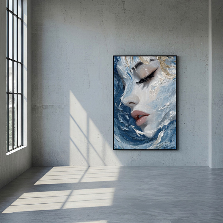 그림 액자 팝아트 인테리어소품 물결처럼 그녀는 인물화액자 유화느낌 감성그림 거실 벽걸이 대형 예술작품 분위기있는 침 이미지