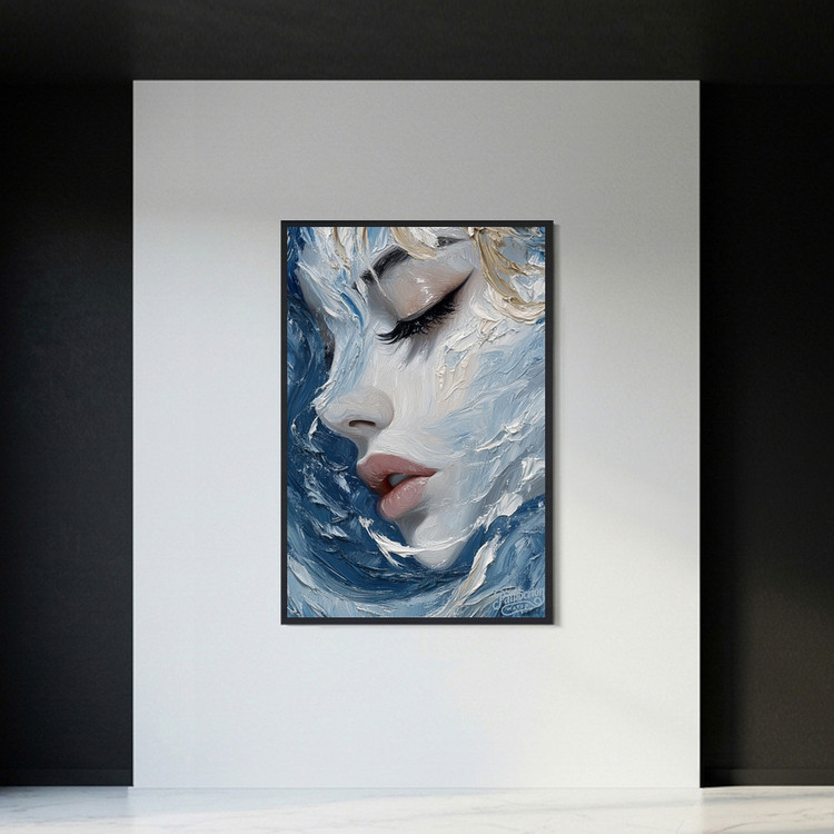 그림 액자 팝아트 인테리어소품 물결처럼 그녀는 인물화액자 유화느낌 감성그림 거실 벽걸이 대형 예술작품 분위기있는 침 이미지