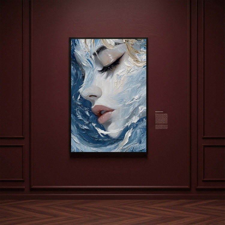 그림 액자 팝아트 인테리어소품 물결처럼 그녀는 인물화액자 유화느낌 감성그림 거실 벽걸이 대형 예술작품 분위기있는 침 이미지