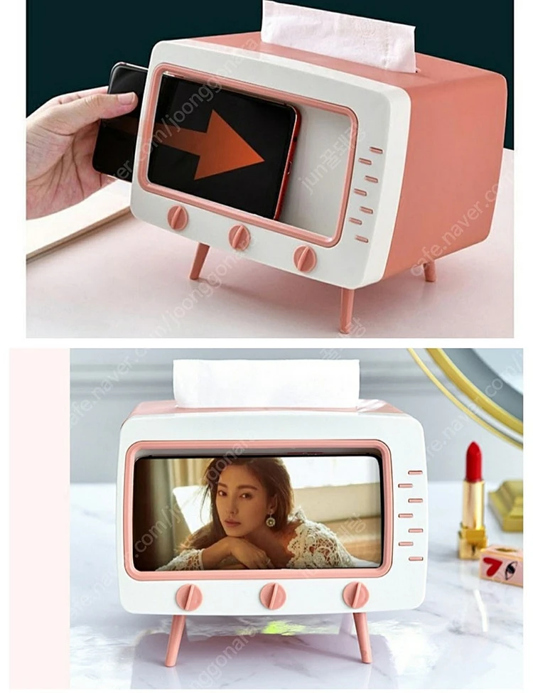 휴지 케이스 핸드폰 거치대 인테리어소품 화장지 케이스 티비 두루마리휴지 티슈케이스 4종세트 #상태 깨끗함# 이미지