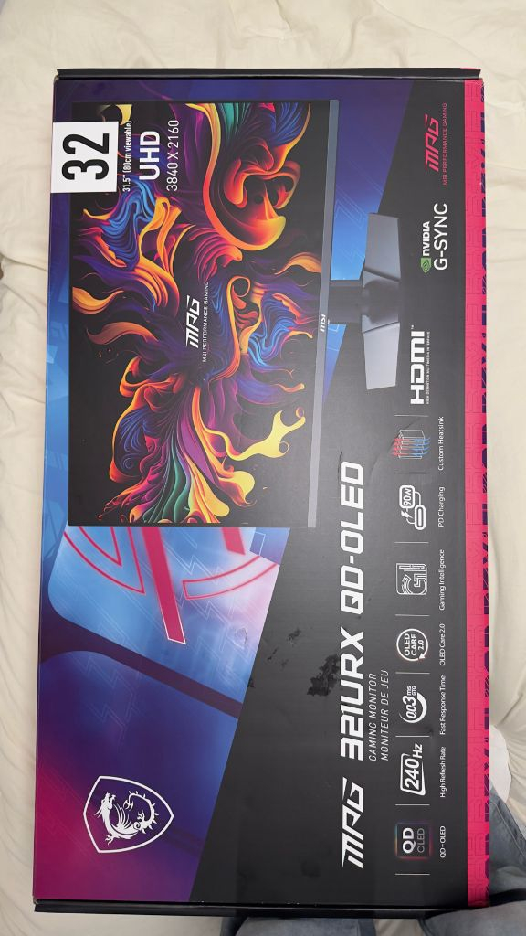 [급매] MSI MPG 321URX QD-OLED 4K 240hz 모니터 (26.3.13 구매 / 쿠팡가 124만원 이미지