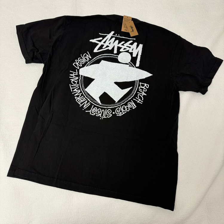스투시 서프맨 비치 루트 티셔츠 반팔 블랙 XL 사이즈 새제품 팝니다. Stussy 반팔티 이미지