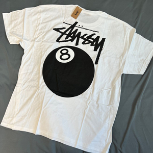 스투시 8볼 반팔 티셔츠 화이트 XL 사이즈 새제품 팝니다. Stussy 반팔티 이미지