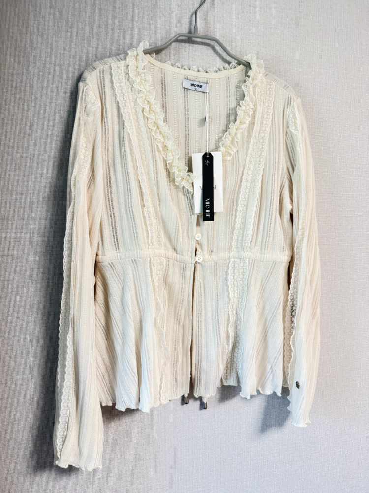 새상품))미케네 레이스 가디건+슬리브리스 셋업 이미지