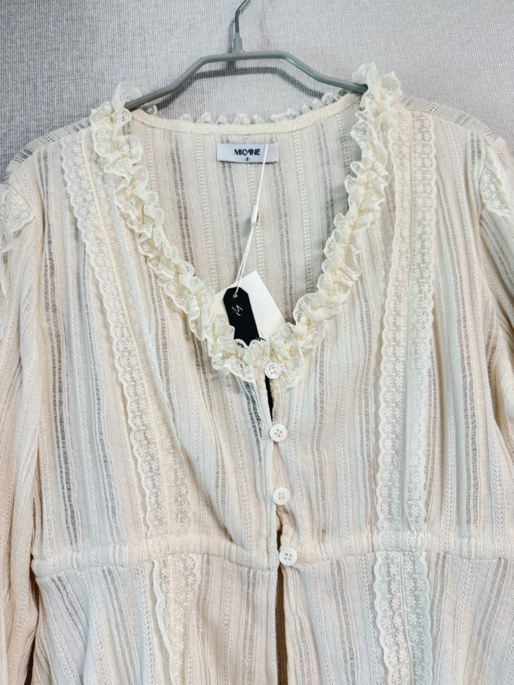 새상품))미케네 레이스 가디건+슬리브리스 셋업 이미지