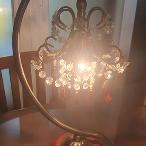 엔틱 크리스탈 테이블 램프 / 엔틱 조명/ 엔틱 램프/ 빈티지 조명/ 탁자 조명 이미지