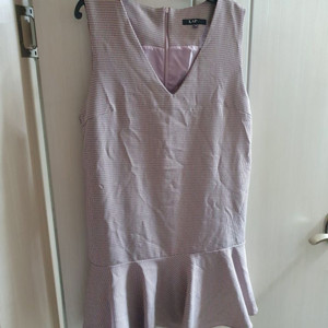 LAP 체크 레이어드 원피스 M 베이지 핑크 블랙 55 이미지