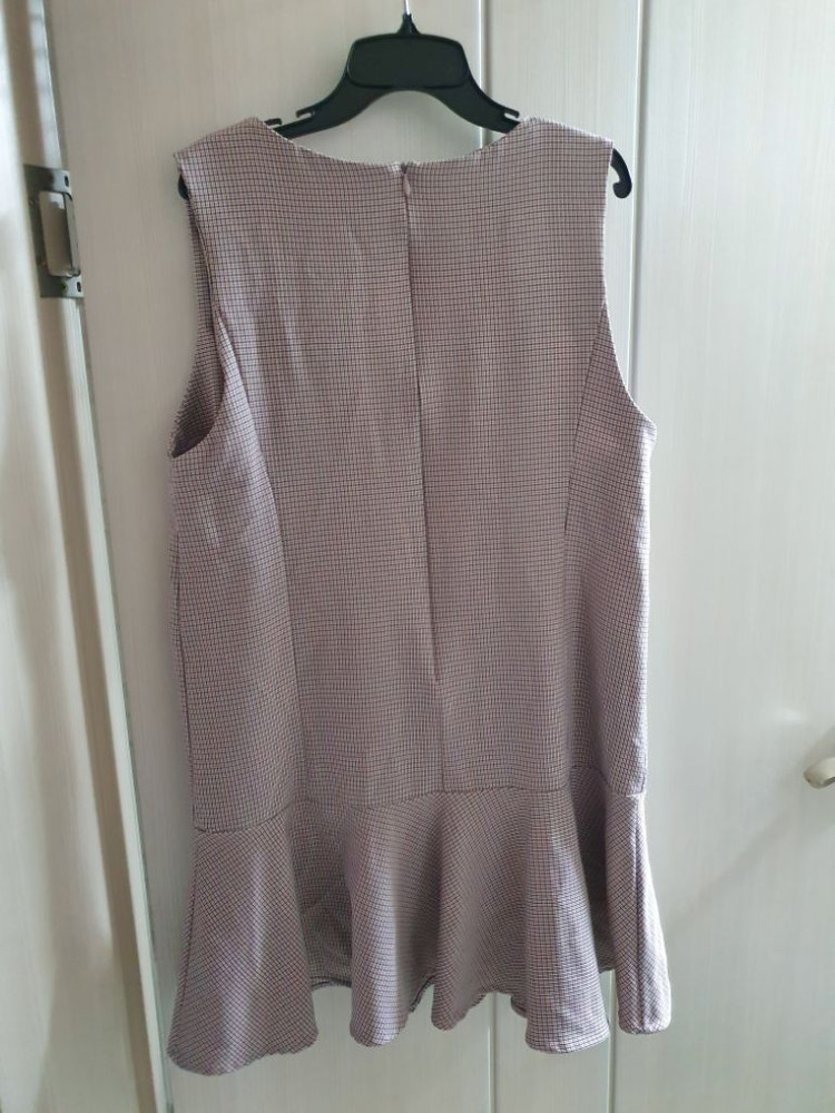 LAP 체크 레이어드 원피스 M 베이지 핑크 블랙 55 이미지