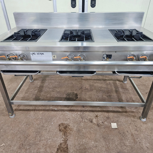 업소용 3구 가스레인지, 간택기, 화구, 버너 이미지