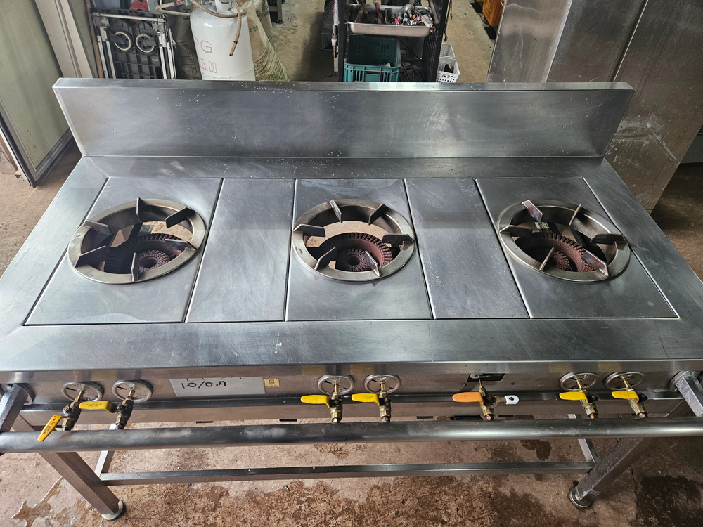 업소용 3구 가스레인지, 간택기, 화구, 버너 이미지