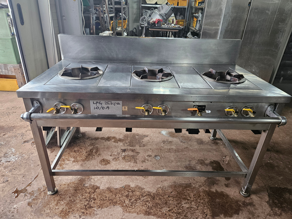 업소용 3구 가스레인지, 간택기, 화구, 버너 이미지