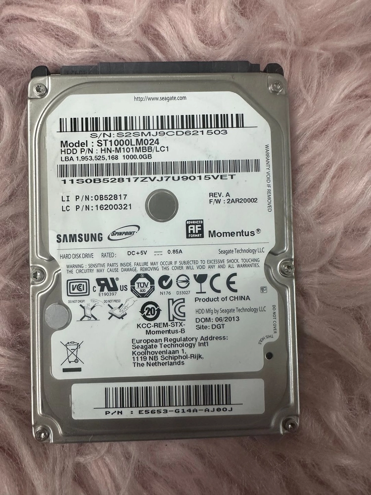 2.5' 노트북용 1TB HDD 5개 일괄 브랜드 랜덤 / 테스트 완료 이미지