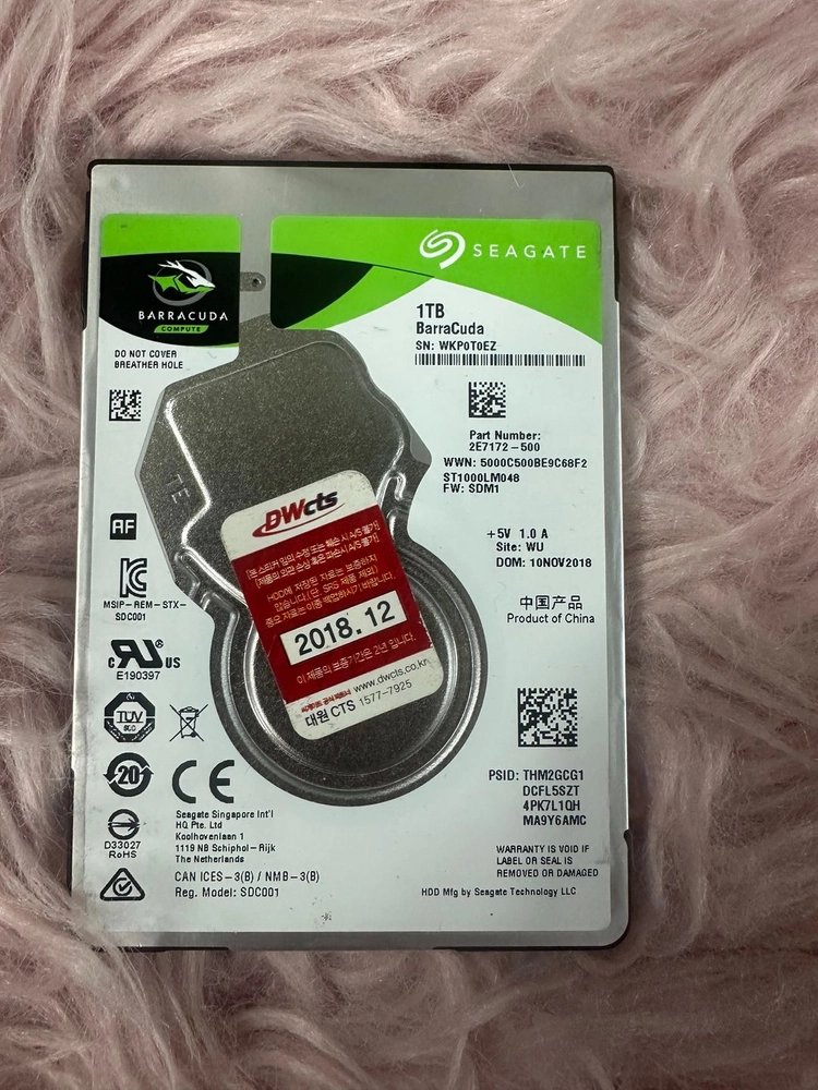2.5' 노트북용 1TB HDD 5개 일괄 브랜드 랜덤 / 테스트 완료 이미지