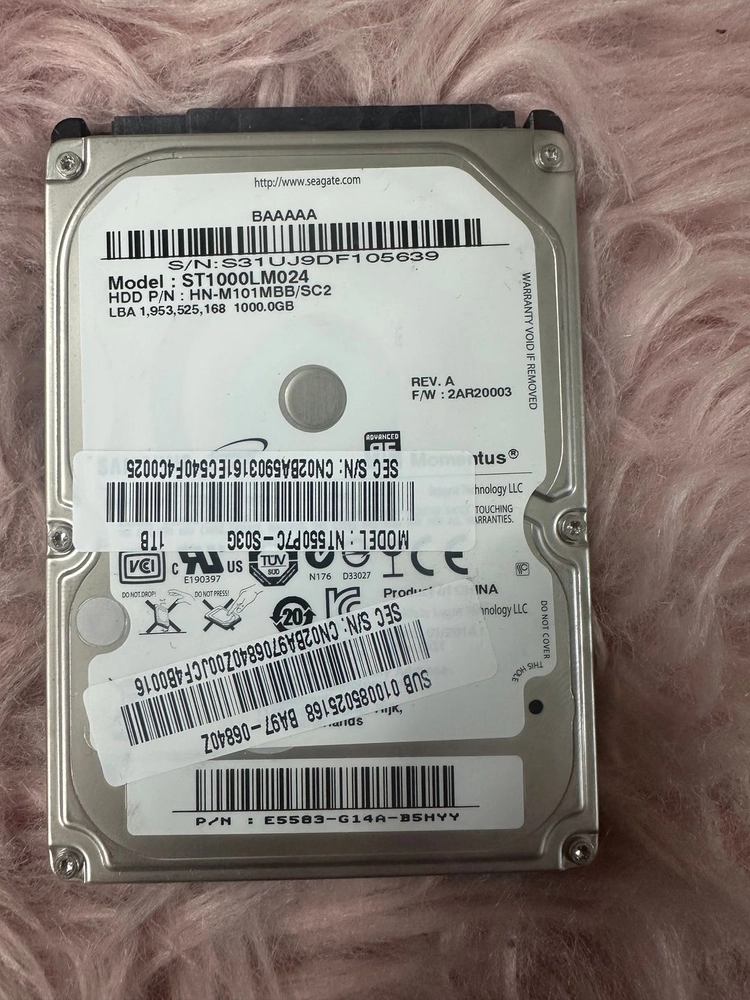 2.5' 노트북용 1TB HDD 5개 일괄 브랜드 랜덤 / 테스트 완료 이미지