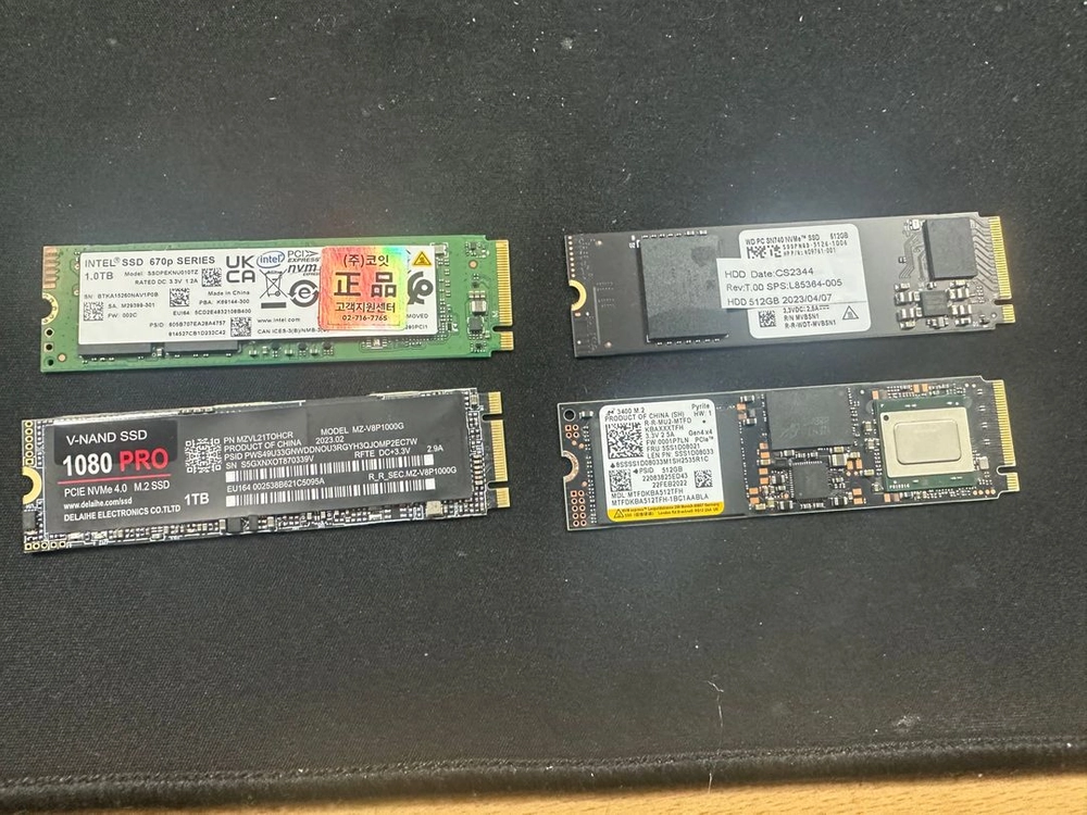 500GB ~ 1TB NVME SSD 브랜드 랜덤 / 테스트 완료 - 안심되는 중고거래