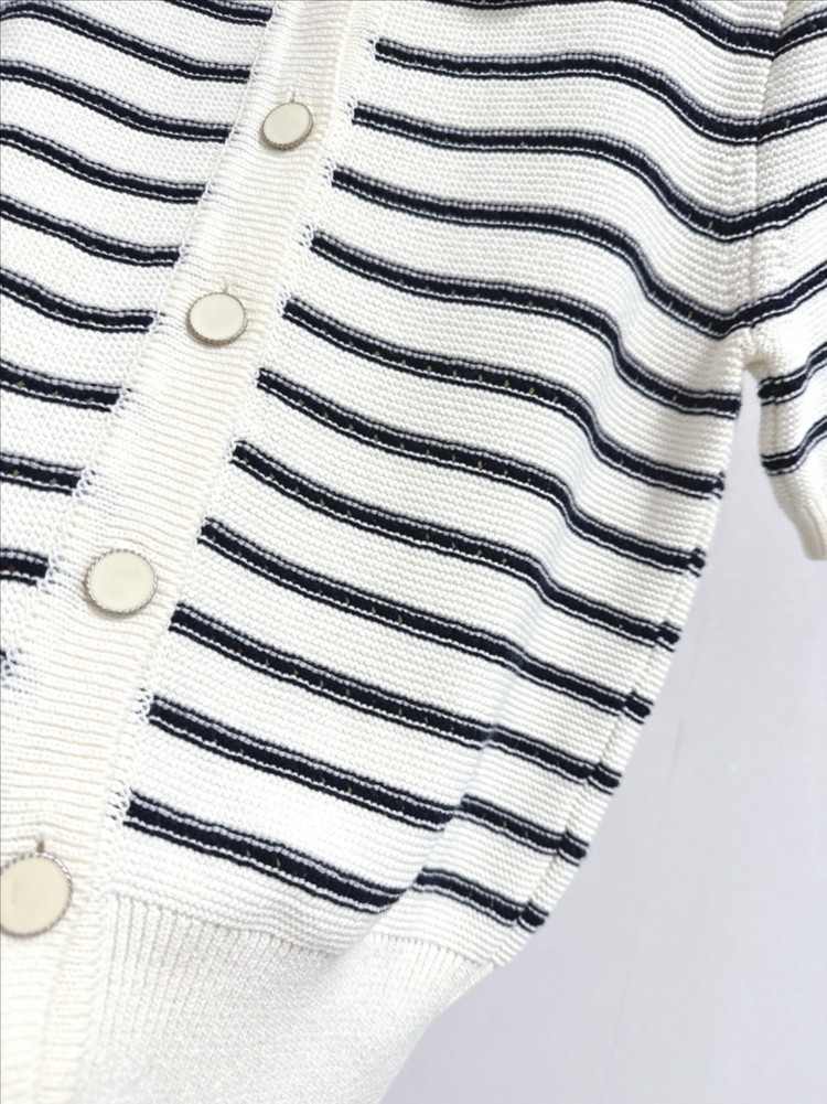 썸제이 반팔 니트 카라 가디건 이미지