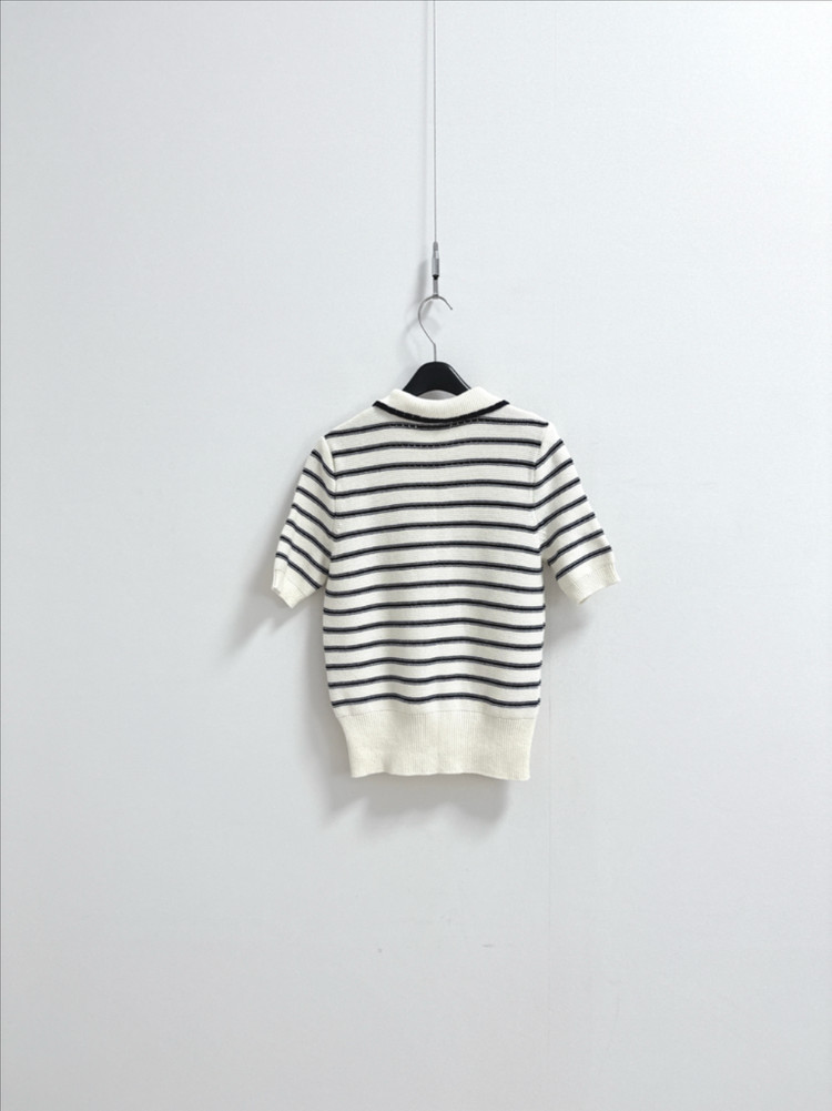 썸제이 반팔 니트 카라 가디건 이미지