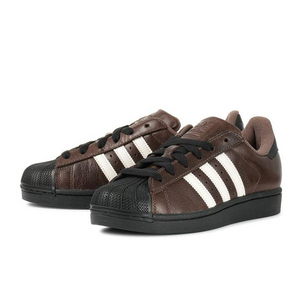 아디다스 슈퍼스타 브라운 레더 스니커즈 이미지